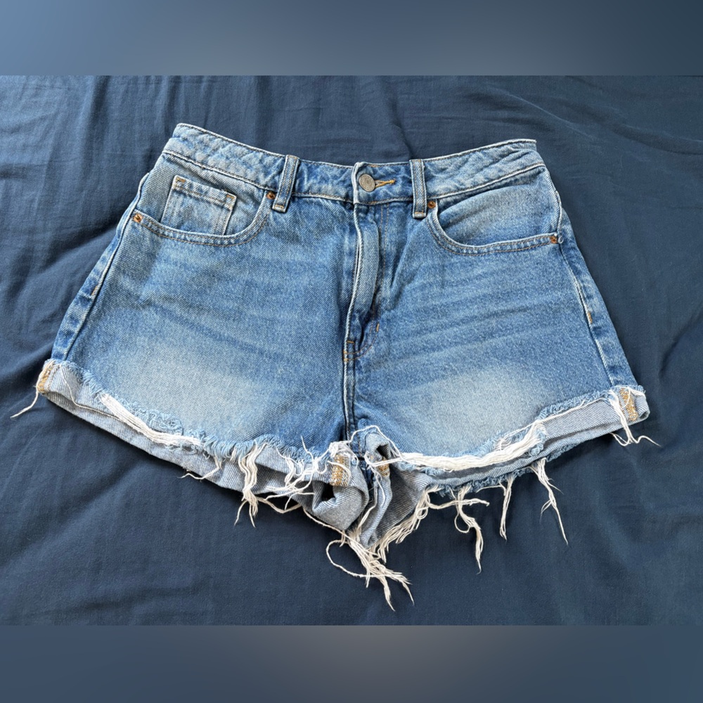PacSun Light Blue Frayed Jean Shorts